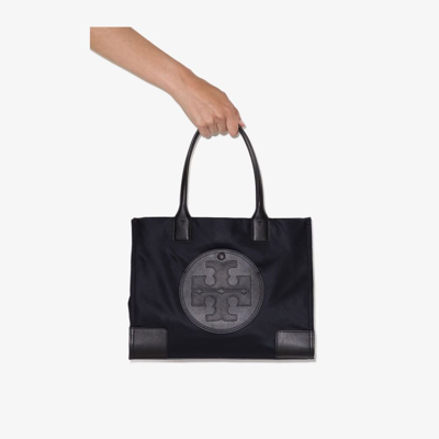 Tory Burch Black Ella Small Tote Bag