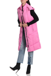 Avec Les Filles Longline Hooded Puffer Vest In Pink