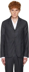 Officine Generale New Sycamore Fresh Wool Blazer In Dark Grey