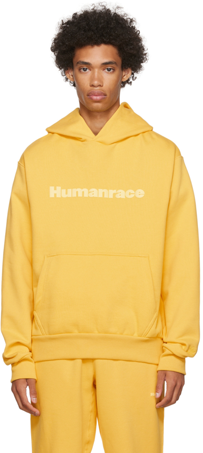Adidas X Humanrace By Pharrell Williams Yellow Humanrace Basics Hoodie In Bold Gold