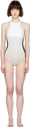 Stella Mccartney Stella Iconic Colour Block Swimsuit In Black/stone/white