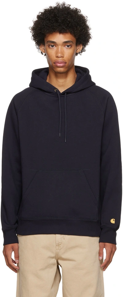 Carhartt Embroidered-logo Detail Hoodie In Blue