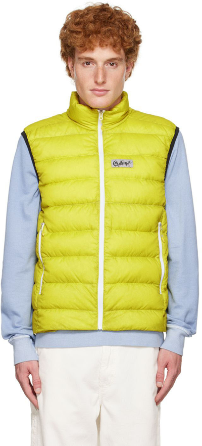 Ostrya 850 Light Logo-appliquéd Quilted Ripstop Down Gilet In Yellow