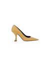 By Far 90mm Viva Leather Pumps In Biscuit