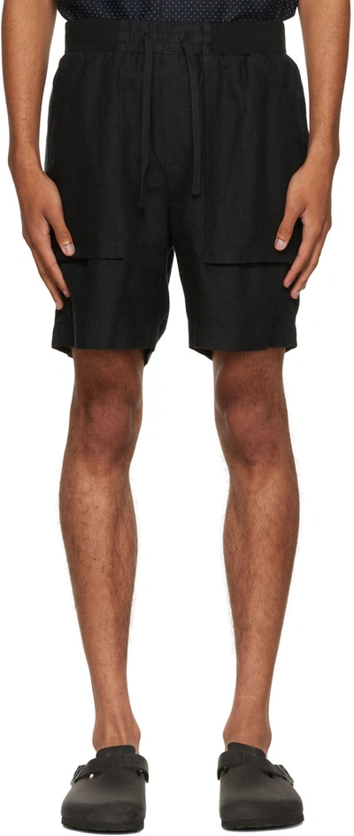 Vince Lightweight Hemp Pull-on Shorts In Faded Black