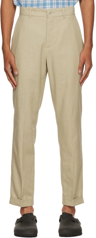Vince Beige Tapered Trousers In Ashwood-271awd