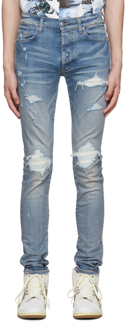 Amiri Blue Mx1 Ultra Suede Jeans In Clay Indigo | ModeSens
