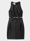 Nanushka Layan With Button And Loop Detail Waist Mini Dress In Black