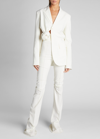 Jacquemus La Veste Baccala Cutout Wool-blend Twill Blazer In White