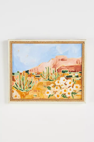Artfully Walls Desert Cactus Flowers Wall Art In Gold