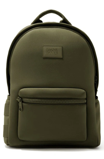 Dagne Dover Medium Dakota Neoprene Backpack In Dark Moss