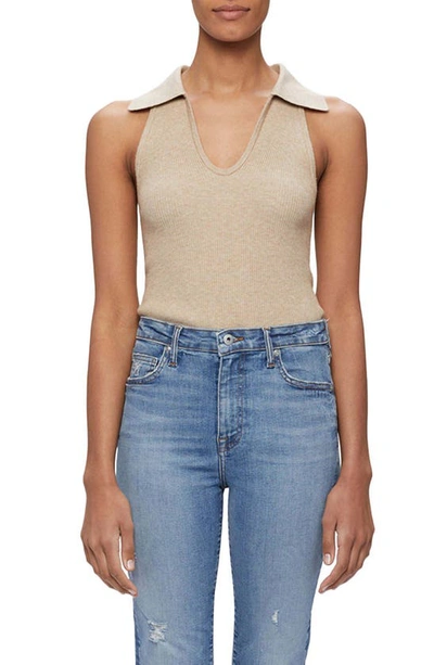 Jonathan Simkhai Natasha Collared Racerback Tank In Barley