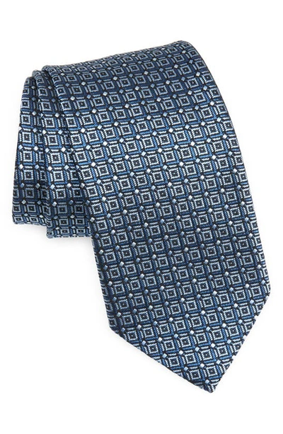 Zegna Ties Doppia Trama Light Blue Silk Jacquard Tie