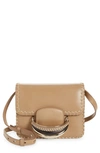 Chloé Kattie Whipstitched Leather Box Shoulder Bag In Greyish Taupe