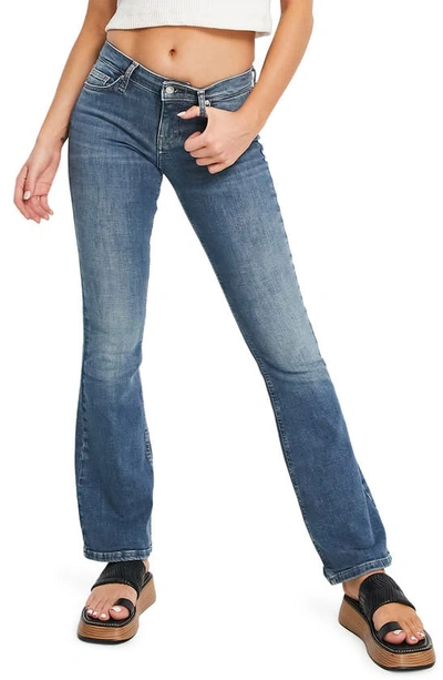 Topshop Jamie Low Rise Bootcut Jeans In Authentic Wash-blue