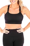 Love And Fit Strappy Nursing Sports Bra In Black