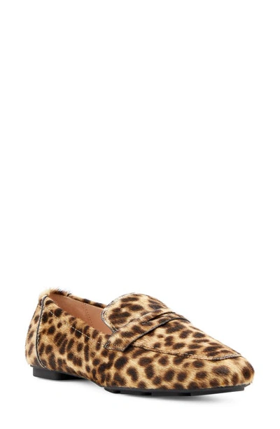 Stuart Weitzman Jet Leopard Fur Penny Loafers In Brown