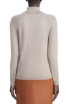 Lafayette 148 Matte Crepe Rib Turtleneck Sweater In Taupe