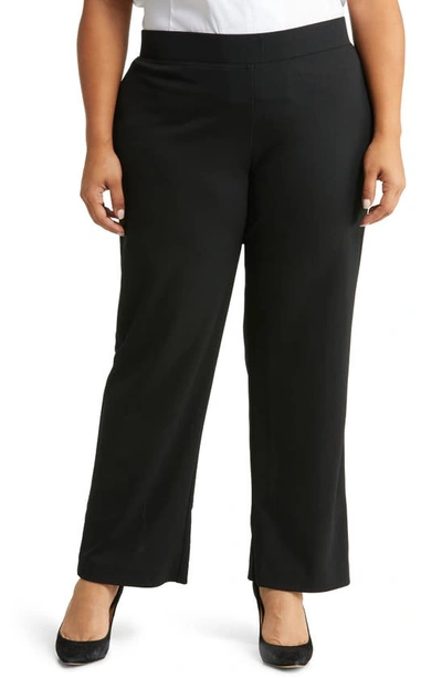 Ming Wang Pull-on Crepe Trousers In Black