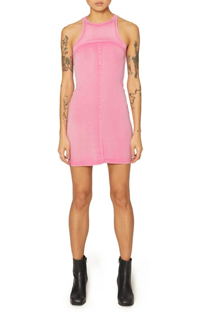 Eckhaus Latta Lapped Racerback Cotton Jersey Minidress In Petunia
