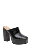 Lisa Vicky Badab Platform Mule In Black Croc