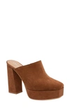 Lisa Vicky Badab Platform Mule In Dark Cognac