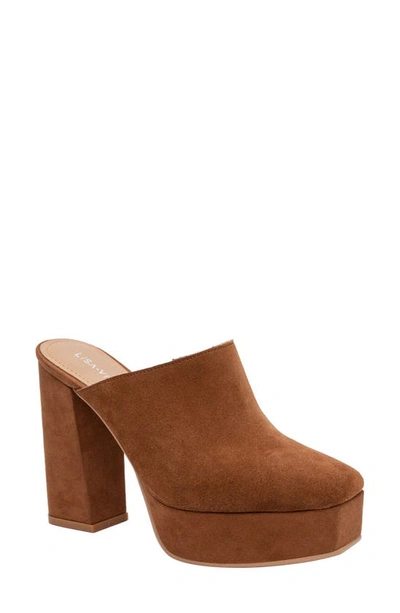 Lisa Vicky Badab Platform Mule In Dark Cognac