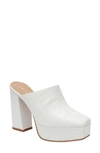 Lisa Vicky Badab Platform Mule In Ivory Croc