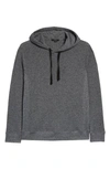 Vince Mouline Pima Cotton Thermal Hoodie In Off White/ Black