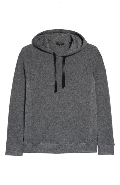Vince Mouline Pima Cotton Thermal Hoodie In Off White/ Black