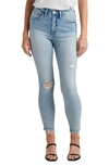 SILVER JEANS CO. SILVER JEANS CO. HIGH NOTE RIPPED HIGH WAIST SKINNY JEANS