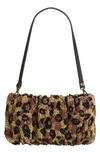 Staud Bean Beaded-leopard-print Shoulder-bag In Brown