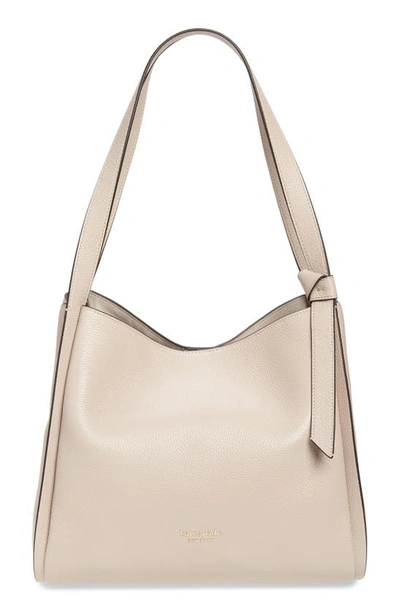 Kate Spade Knott Large Colorblock Pebbled Leather Shoulder Bag In Mushroom Cap