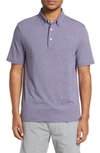 Faherty Movement Stretch Stripe Regular Fit Polo Shirt In Dusk Sea Stripe