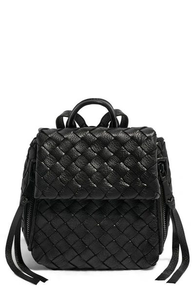 Aimee Kestenberg Mini Bali Woven Leather Backpack In Black Woven