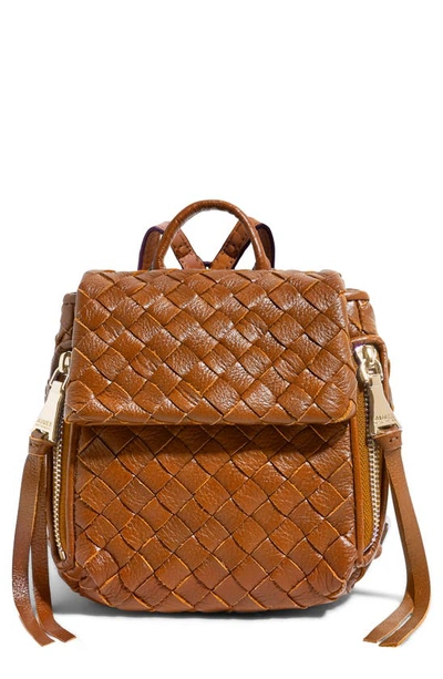 Aimee Kestenberg Mini Bali Woven Leather Backpack In Cinnamon Woven
