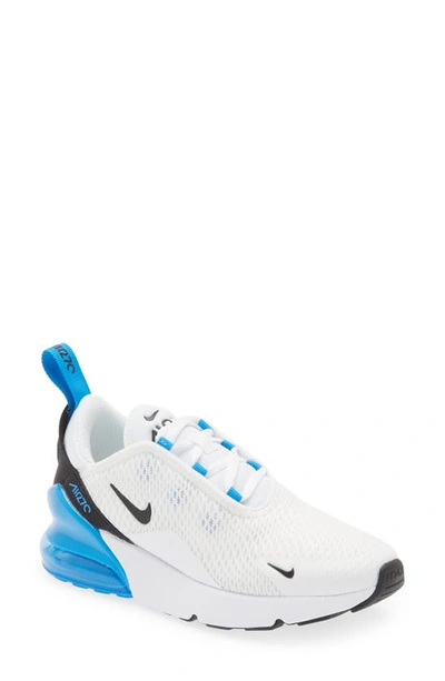 Nike Air Max 270 Little Kids' Shoes In White/blue/black