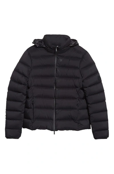 Moncler Cerces Logo Quilted Down Jacket In Nero