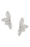 Shashi Pavé Cubic Zirconia Flower Stud Earrings In White Gold