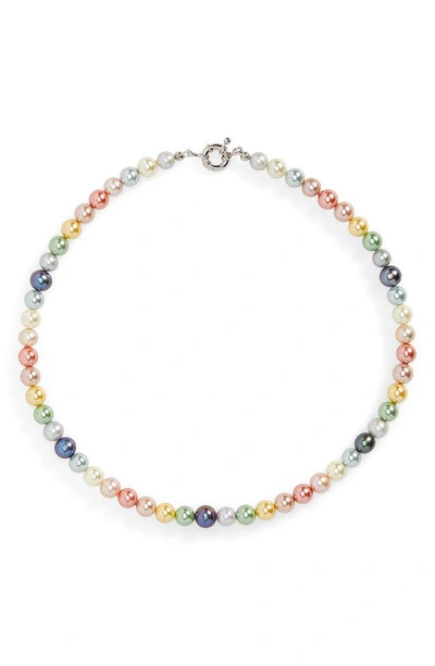 Polite Worldwide Multicolor Freshwater Pearl Necklace In Sterling Silver