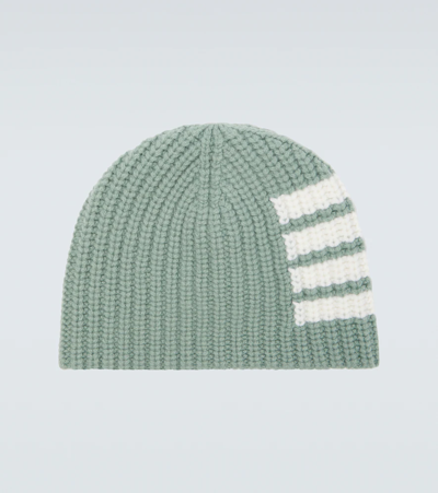 Thom Browne Ribbed-knit Virgin Wool Beanie In Green