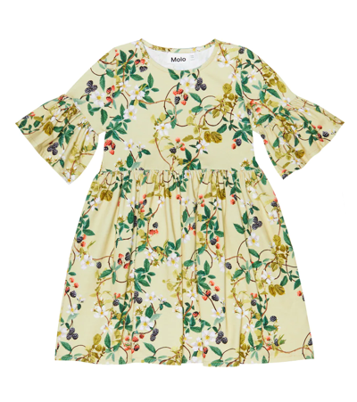 Molo Kids' Chasity Printed Cotton-blend Dress In Green