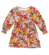 Molo Girl's Camie Long-sleeve Animals & Foliage-printed Jersey Dress In Forest Play