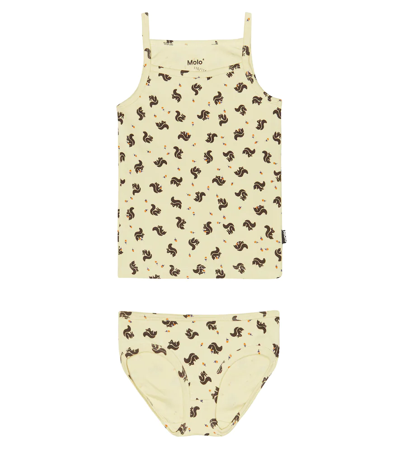 Molo Kids' Janice Tank Top And Briefs Set In Mini Squirrel