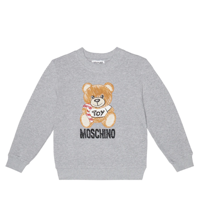 Moschino Kids' Logo Printed Sweatshirt In Melange Grey