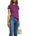 Atm Anthony Thomas Melillo Slub Jersey Schoolboy Crewneck T Shirt In Purple