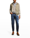 Brunello Cucinelli Men's Nylon Quilted Zip Vest In Czp64 Khaki