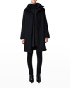 Akris Punto Duffle Knee-length Wool Coat In Black