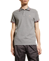 Moncler Short-sleeved Polo Shirt With Logo In Light Grey