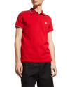Moncler Logo-patch Cotton Polo Shirt In Red